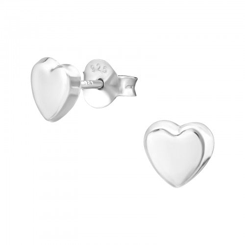 Sterling Silver Small Heart Stud Earrings