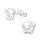 Sterling Silver Small Pug Dog Stud Earrings