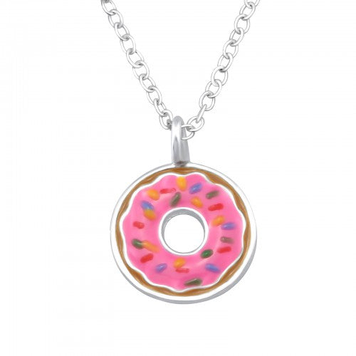 Children's Sterling Silver Yummy Donut Necklace