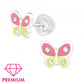 Children' Sterling Silver Crystal Butterfly Stud Earrings