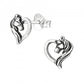 Children's Sterling Silver Heart With Horse Stud Earrings