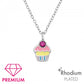 Children's Sterling Silver Pink Cupcake Necklace