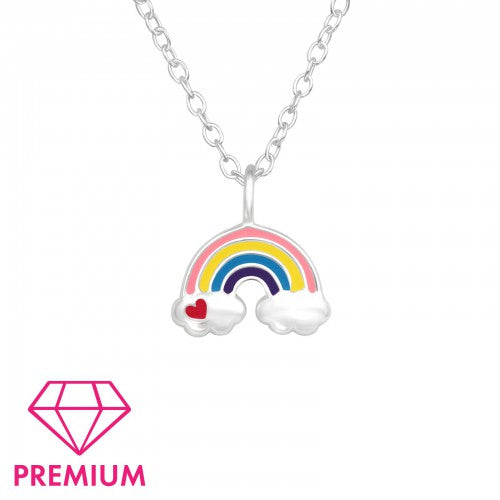 Children' Sterling Silver Rainbow Premium Necklace