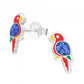 Children's Sterling Silver Crystal Parrot Stud Earrings