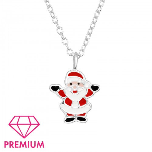 Children' Sterling Silver Santa Clause Necklace