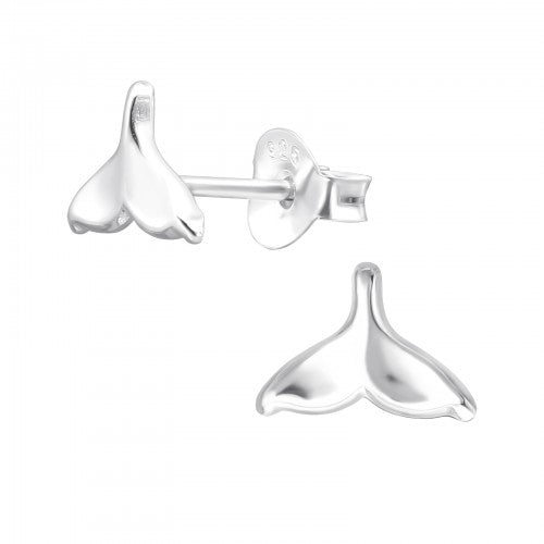 Children's Sterling Silver Whale's Tail Stud Earrings