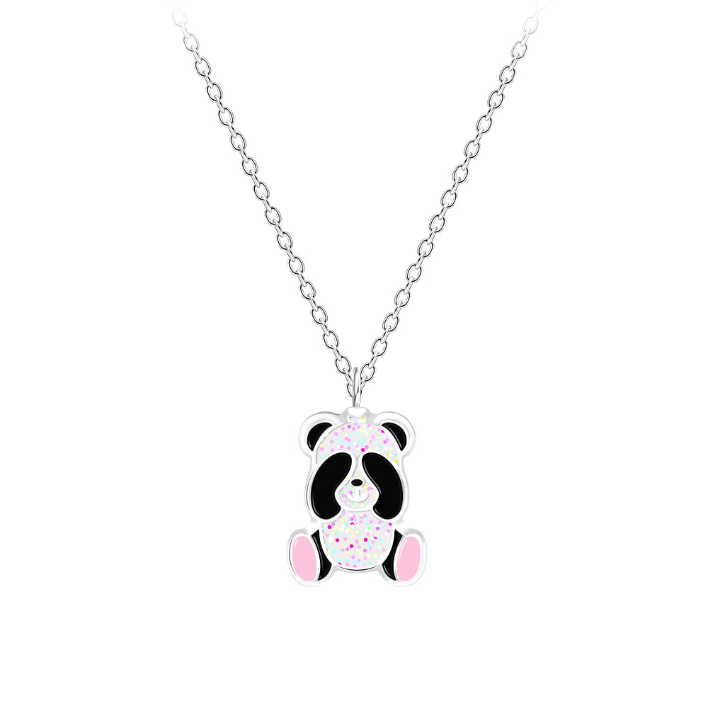 Children's Sterling Silver Sparkly Panda Bear Necklace