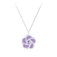 Children's Sterling Silver Sparkly Purple Flower Necklace