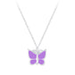 Children's Sterling Silver Purple Butterfly Necklace