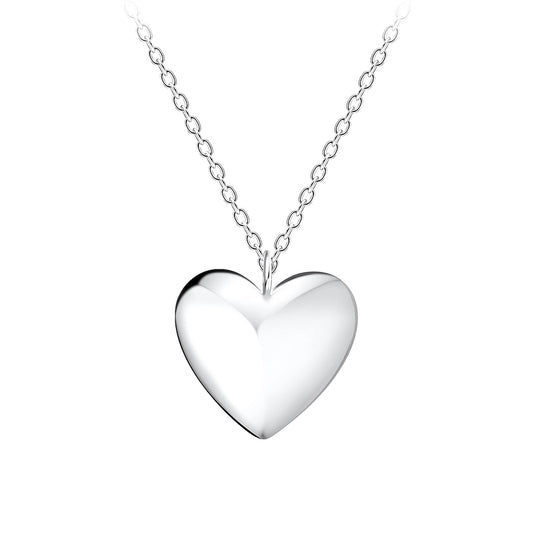 925 Sterling Silver Plain Heart Necklace