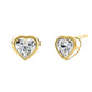 14K Yellow Gold 4mm Heart Cut Clear CZ Earrings