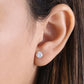 14K White Gold 6mm Round Cut Clear CZ Earrings