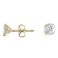 9ct yellow gold clear cz 4mm stud earrings