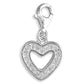 Sterling Silver Heart Clip On Charm