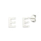 Sterling Silver Alphabet Letter E Stud Earrings - Melchior Jewellery 