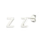 Sterling Silver Alphabet Letter Z Stud Earrings