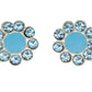 Children's Sterling Silver Aqua Flower Stud Earrings