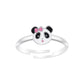 Melchior Jewellery childrens ring with cute panda ring girls design and pink bow on silver band