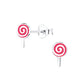 Melchior Jewellery kids lollipop stud earrings in silver with pink swirl design for children
