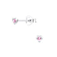 Melchior Jewellery kids pink crystal stud earrings in heart shape with sterling silver setting