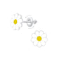 Melchior Jewellery kids screw back flower earrings with white petals and yellow centre for children
