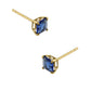 Melchior Jewellery 14k yellow gold blue sapphire earrings with square-cut stones in prong setting
