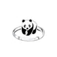 Adjustable panda bear ring for kids by Melchior Jewellery featuring a cute silver panda design