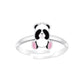 Adjustable panda bear ring for kids by Melchior Jewellery featuring a cute enamel panda design
