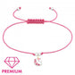Melchior Jewellery adjustable pink unicorn friendship bracelet for children with a pink cord and unicorn charm