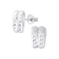 Melchior Jewellery ballet shoe stud earrings for kids in silver with crystal details