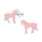Melchior Jewellery children's silver unicorn earrings pink glitter enamel sterling silver studs hypoallergenic posts ideal gift