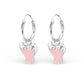Melchior Jewellery children's sterling silver ballet shoe earrings with pink enamel hoop drops