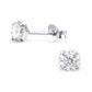 Melchior Jewellery children's sterling silver birthstone earrings round clear stone stud with butterfly backs