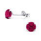 Melchior Jewellery children's sterling silver birthstone earrings red round stud pair with butterfly backs