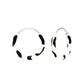 Melchior Jewellery children's sterling silver hoop earrings small black and white cow print enamel hoops