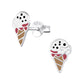 Melchior Jewellery children's sterling silver ice cream earrings enamel cone stud with polka dot scoop
