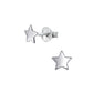 Melchior Jewellery children's sterling silver star earrings small polished star stud pair on white background