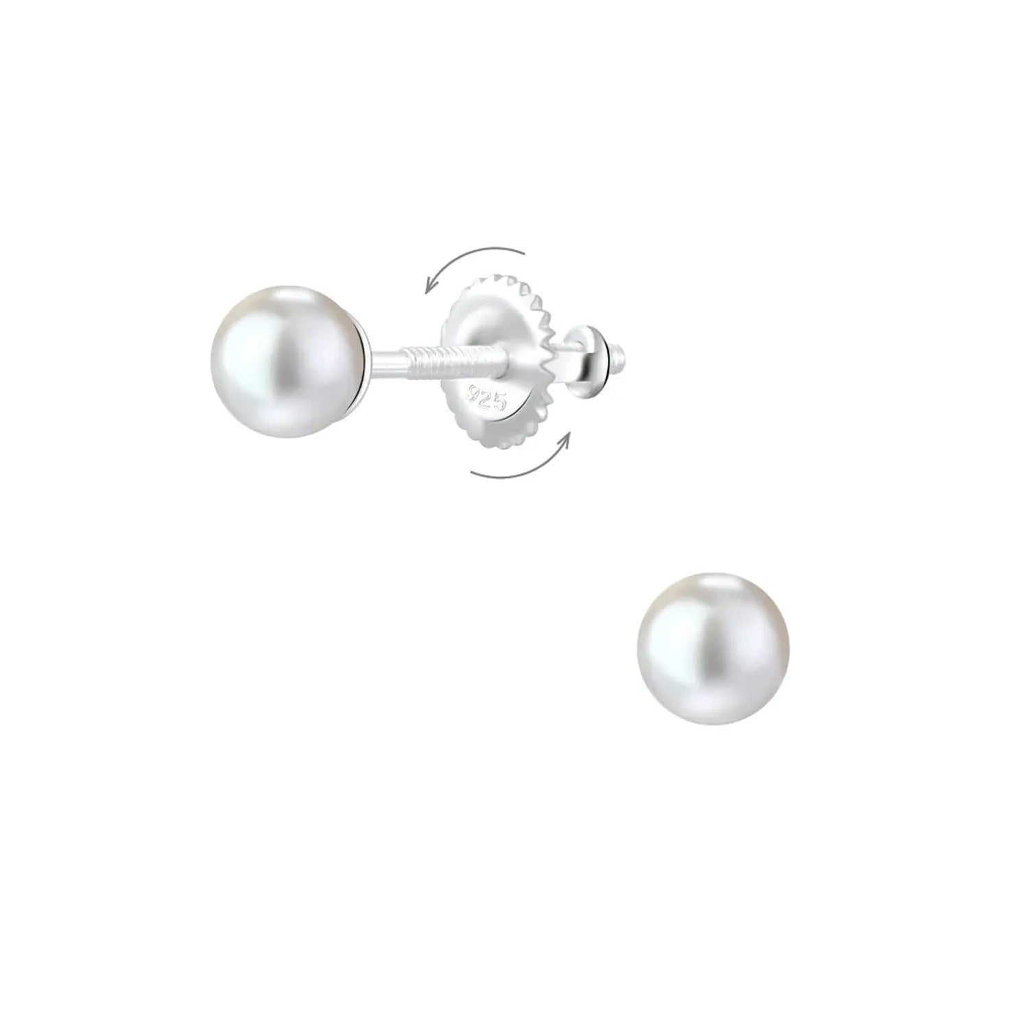 Sterling silver pearl earrings for girls