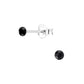 Melchior Jewellery childrens black coloured crystal stud earrings for women in sterling silver 925