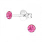 Melchior Jewellery childrens pink coloured crystal stud earrings for women sterling silver 925 posts