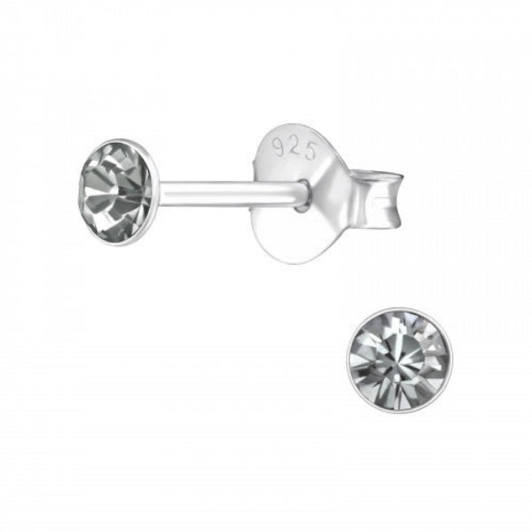 Melchior Jewellery childrens sterling 925 silver clear coloured crystal stud earrings for women small studs