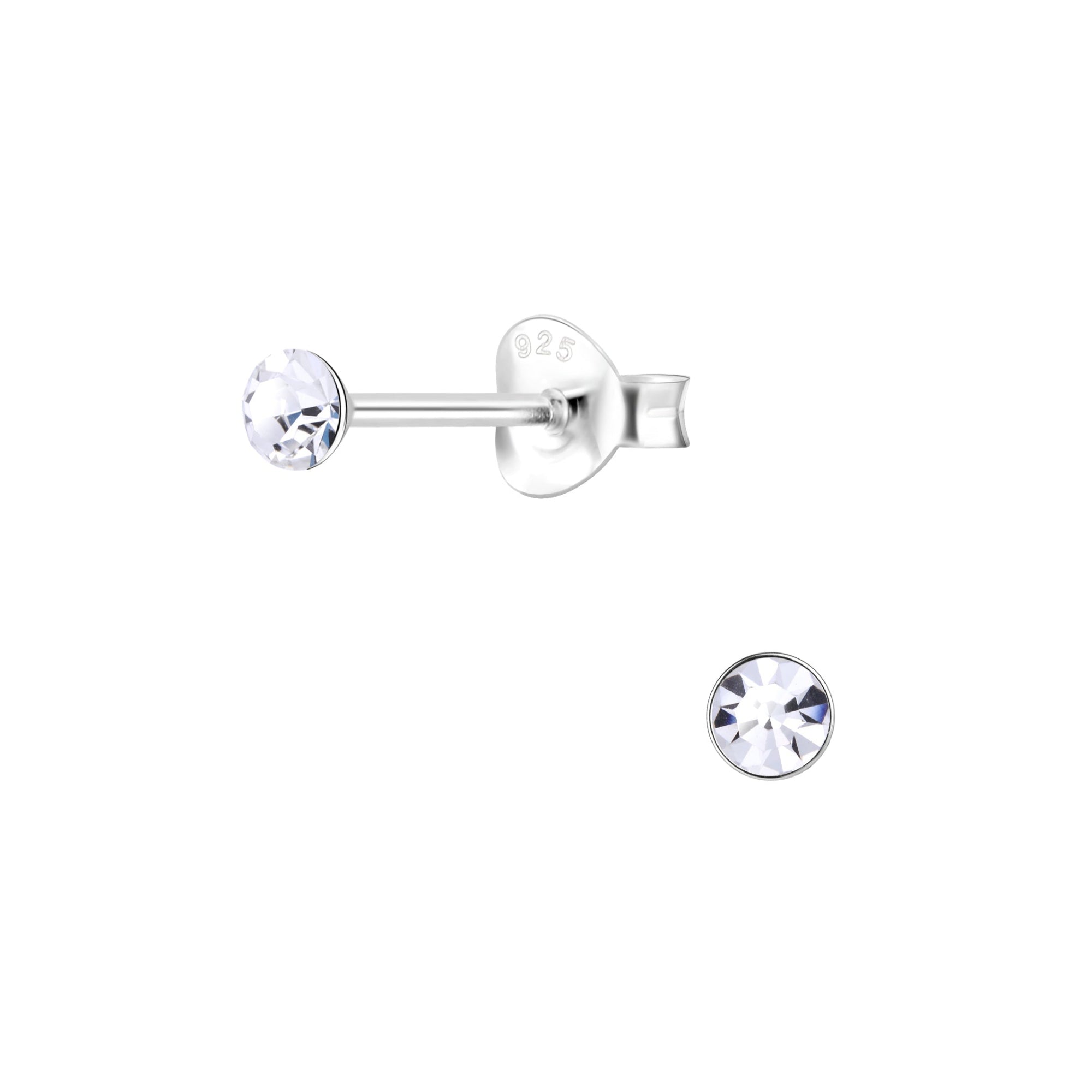 Melchior Jewellery childrens silver studs with clear crystals coloured crystal stud earrings for women small