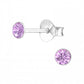 Melchior Jewellery children sized sterling silver stud with lilac crystal 925 stamp coloured crystal stud earrings for women