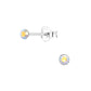 Melchior Jewellery childrens 925 silver coloured crystal stud earrings for women with iridescent aurora borealis stones