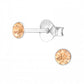 Melchior Jewellery childrens 925 sterling silver peach coloured crystal stud earrings for women