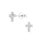 Cubic Zirconia cross earrings for kids from Melchior Jewellery in sterling silver stud design