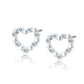 Melchior Jewellery cubic zirconia heart stud earrings in silver with sparkling stones for women