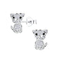 Melchior Jewellery cubic zirconia puppy earrings for girls in silver stud design