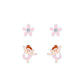 Melchior Jewellery cute sterling silver earrings for children featuring pink flower and ballerina designs