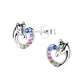 Melchior Jewellery CZ unicorn earrings for girls in silver with multicolour cubic zirconia stones